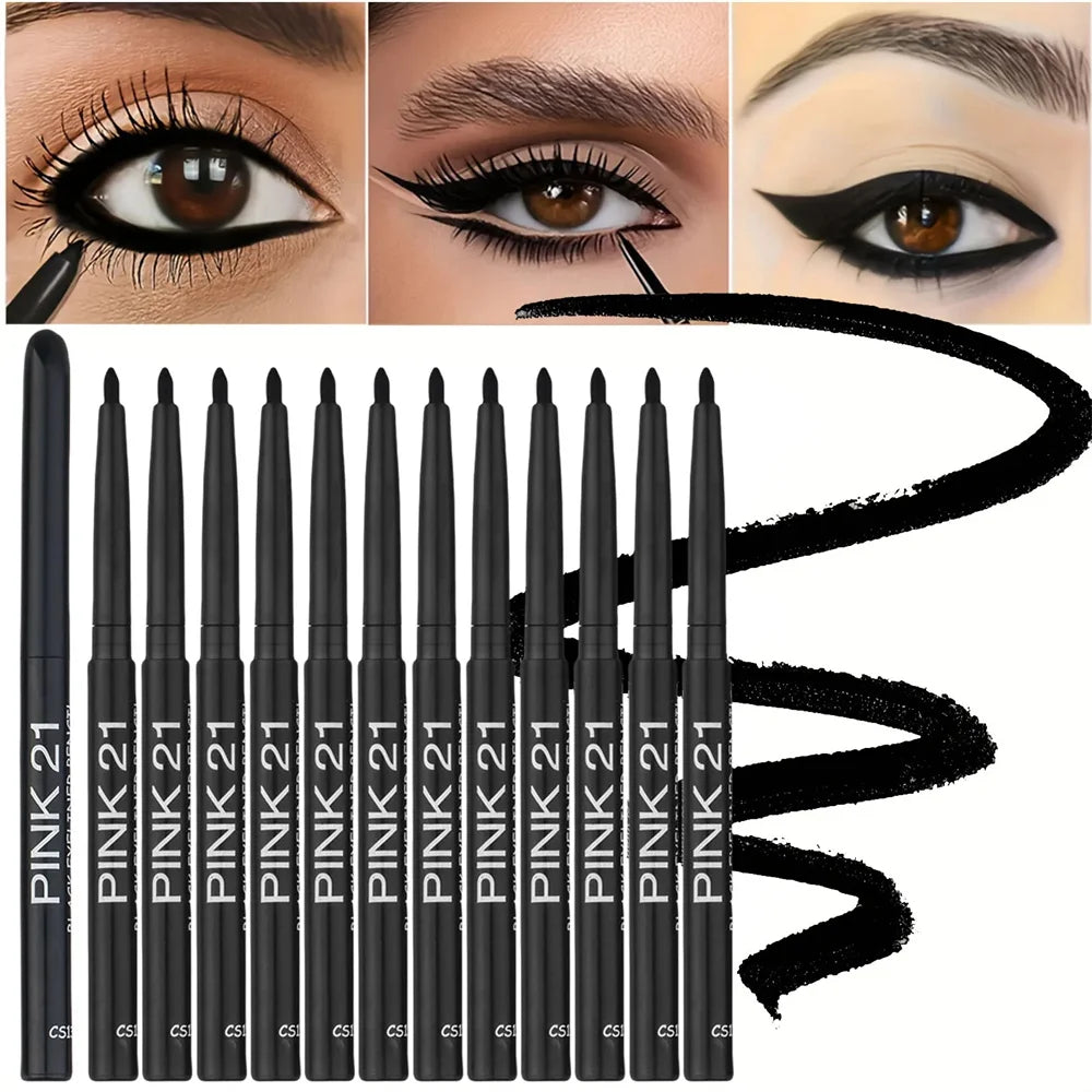 3/5pcs Waterproof & Sweat-Proof Black Eyeliner Pencil -Long-Lasting Smudge-ProofFor Bold Eye Makeup Eyebrow Eyeliner Makeup Tool