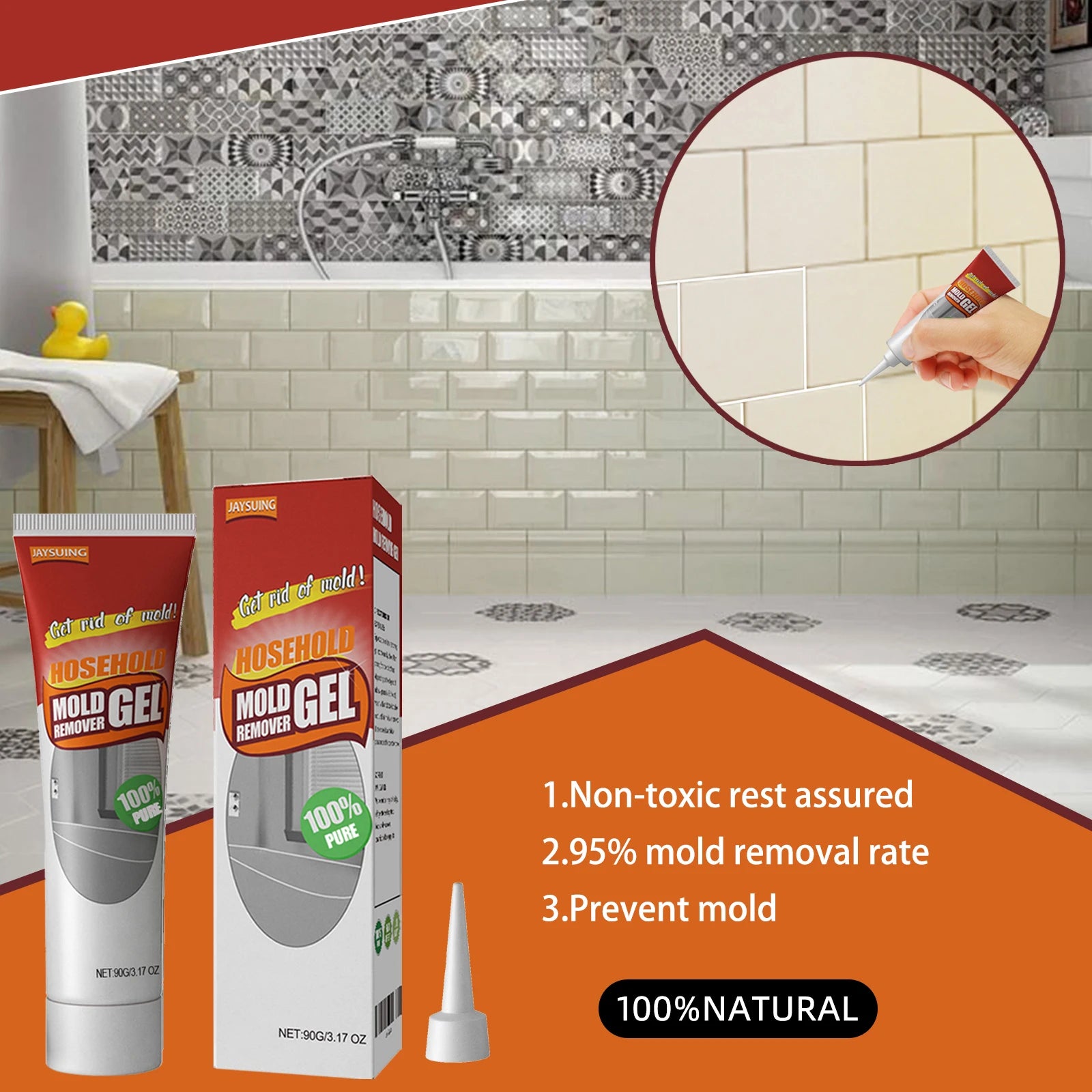 1/2/3/5Pcs Household Mold Remover Gel Effective Mold Mildew Cleaner for Bathroom Washing Machine Refrigerator Strip Wall