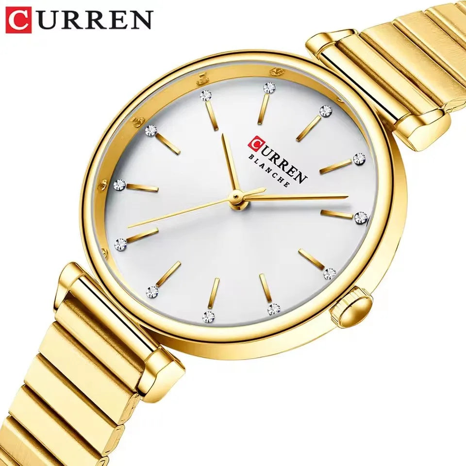 CURREN 9081 Advanced Elegant Women's Quartz Watch Waterproof Stainless Steel Strap Business Women's Watch relojes de mujer