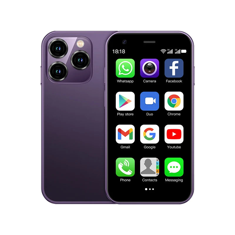 SERVO 15SE Mini Smartphone 3G WCDMA Android System WiFi Hotspot Play Store 3.0" Display Small Palm Smart Phones Dual SIM Standby