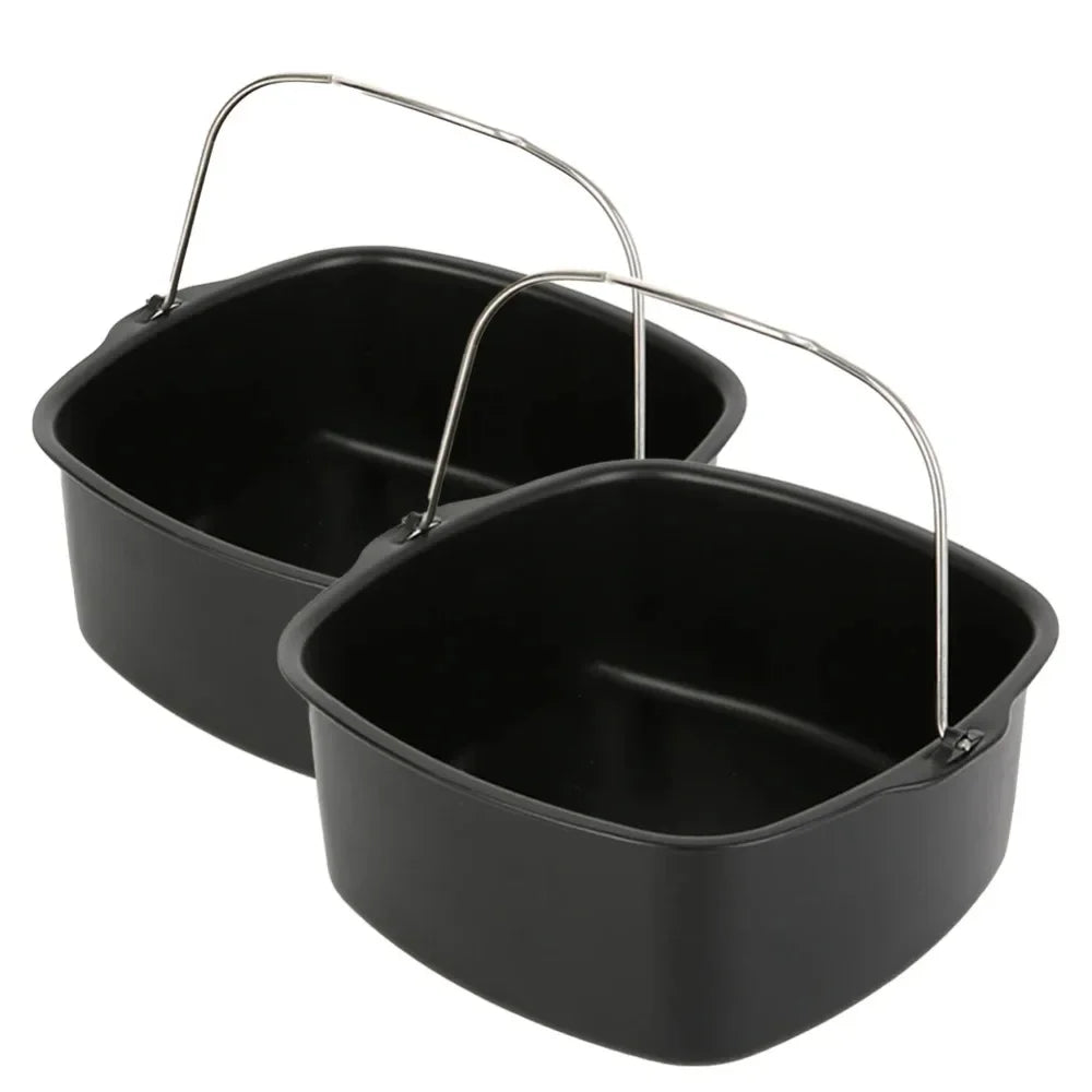 Non-Stick Air Fryer Baking Tray & Basket, Oven-Safe Cake Pan for Philips, Multi-Use Kitchen Tool for Chips, Pizza & Desserts