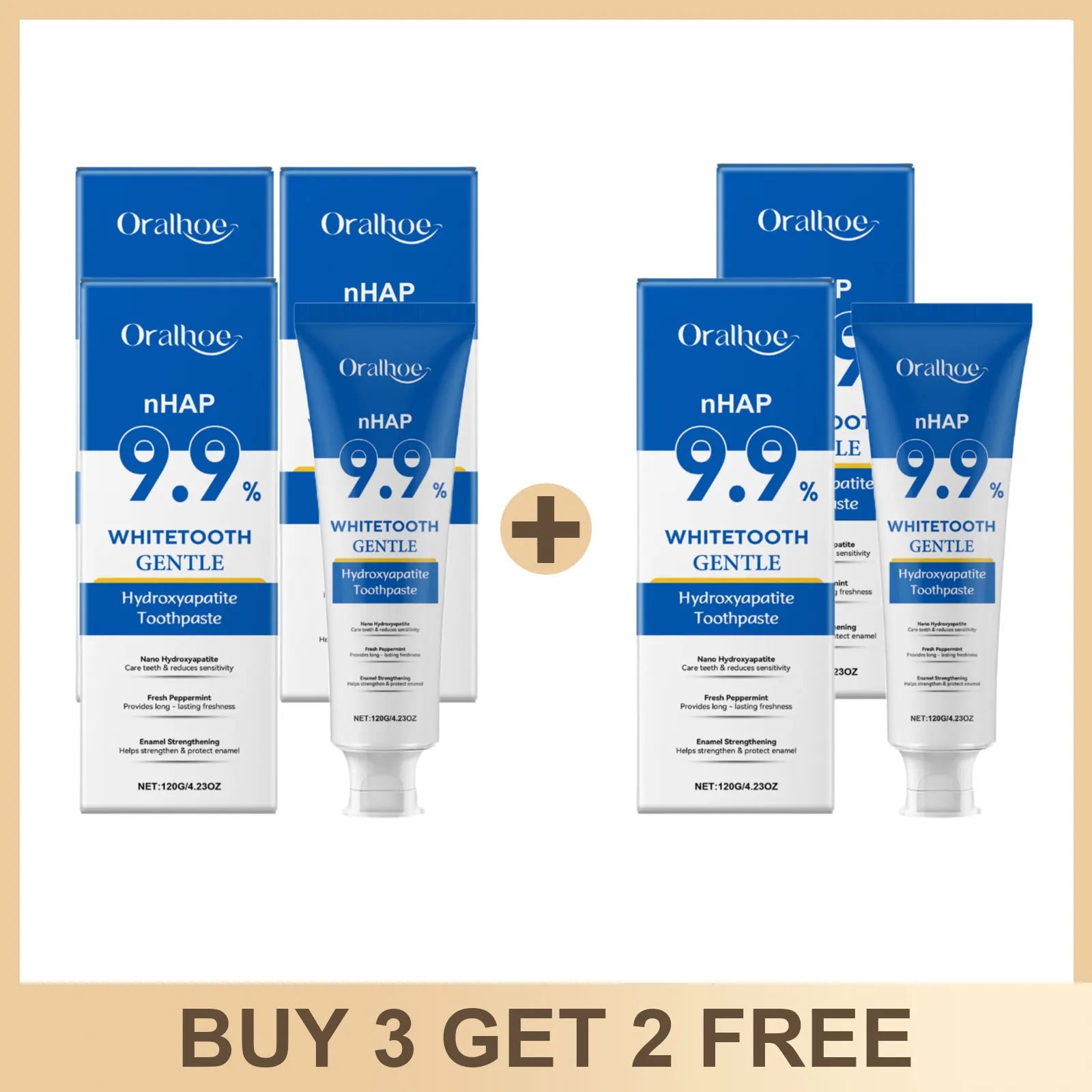 Hydroxyapatite Toothpaste Enamel Repair Teeth Stains Cleansing Bad Breath Removal Dental Birghtening Preventing Periodontitis