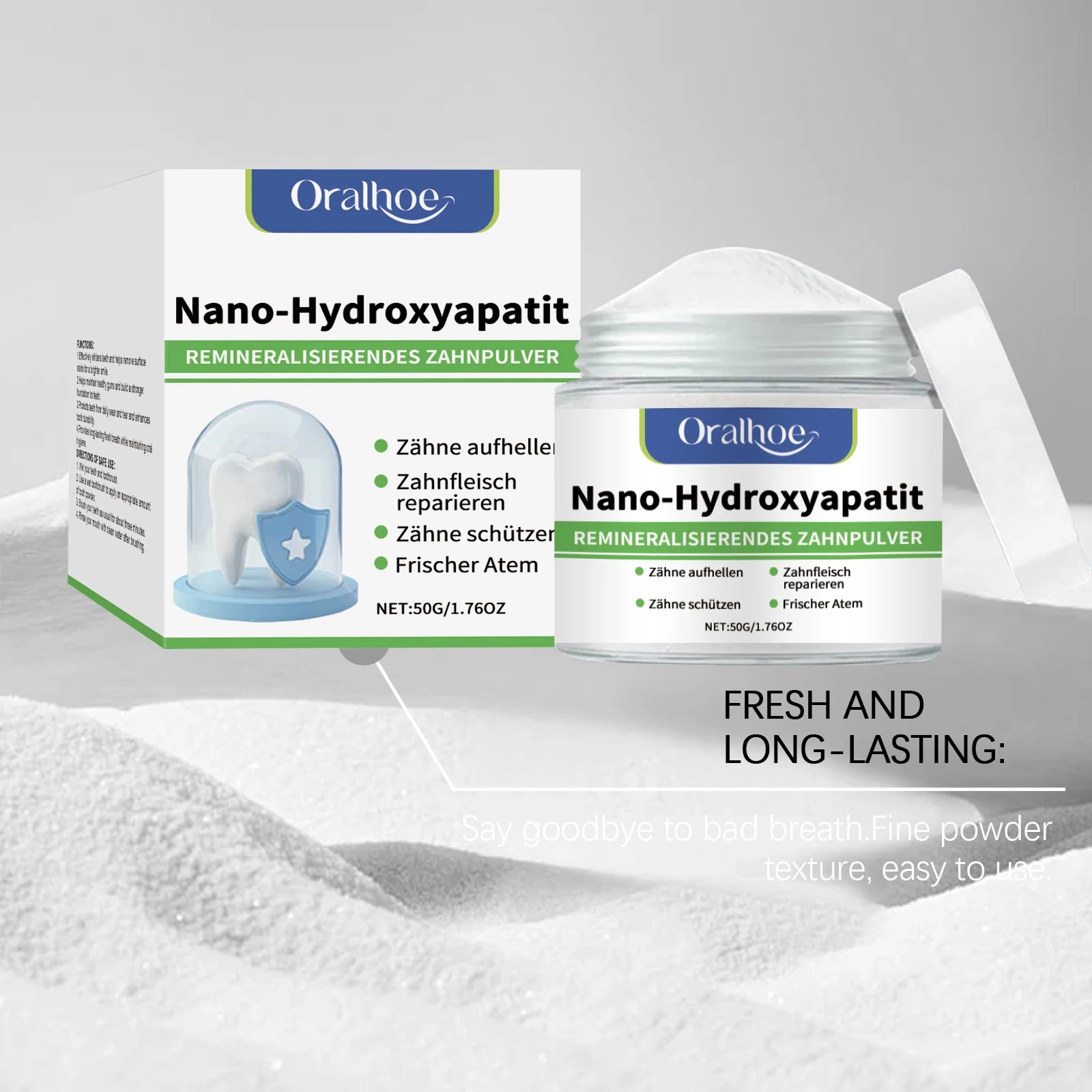 Hydroxyapatite Teeth Whitening Powder Professional Oral Care Stain Removal For White Teeth Cleaning Fresh Breath Dental Care
