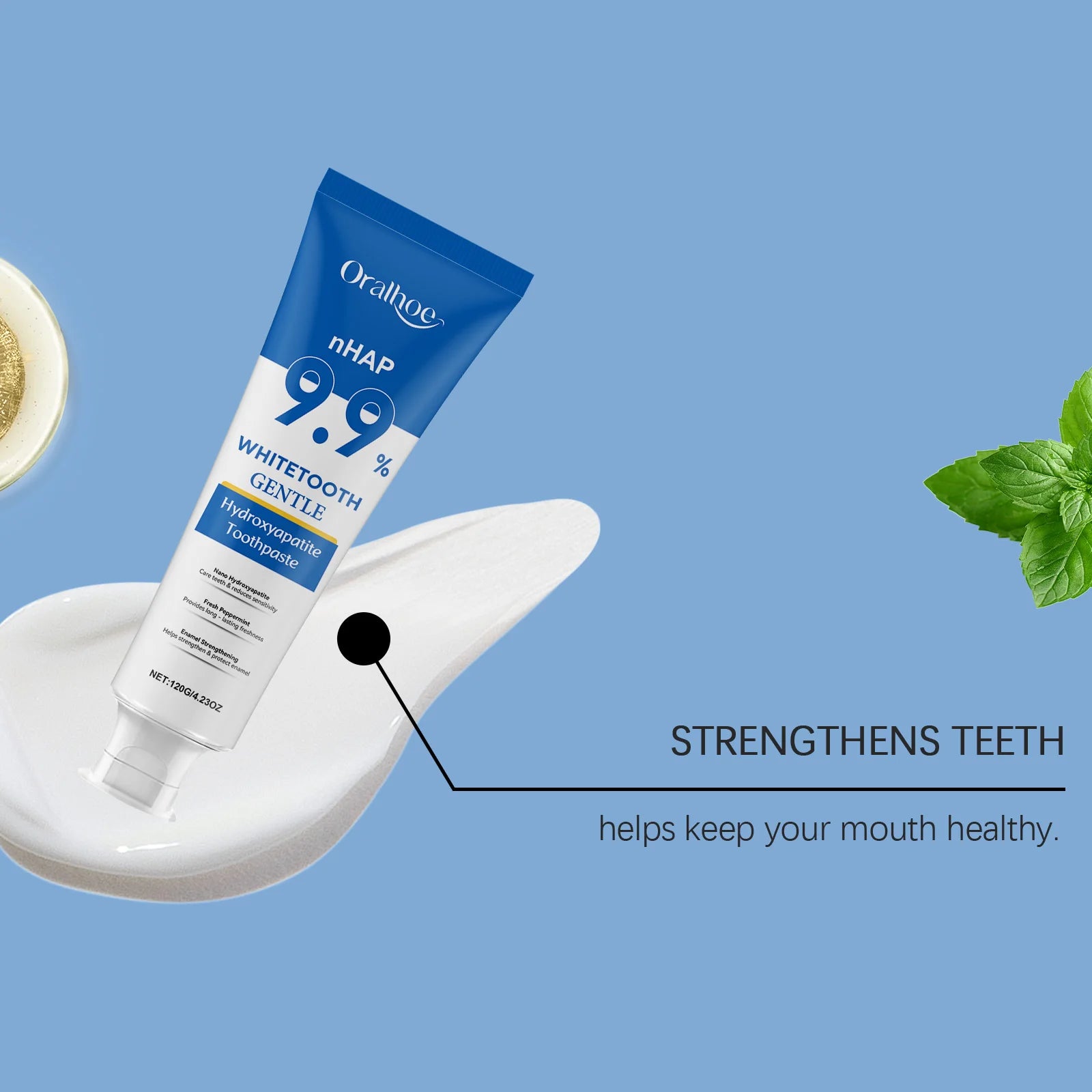 Hydroxyapatite Toothpaste Enamel Repair Teeth Stains Cleansing Bad Breath Removal Dental Birghtening Preventing Periodontitis