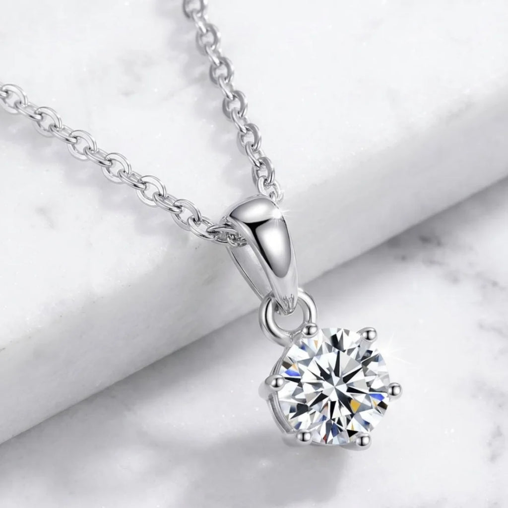 1-3ct Moissanite Necklace for Woman Wedding Fine Jewely with Certificates 925 Sterling Sliver Plated 18k White Gold Necklace