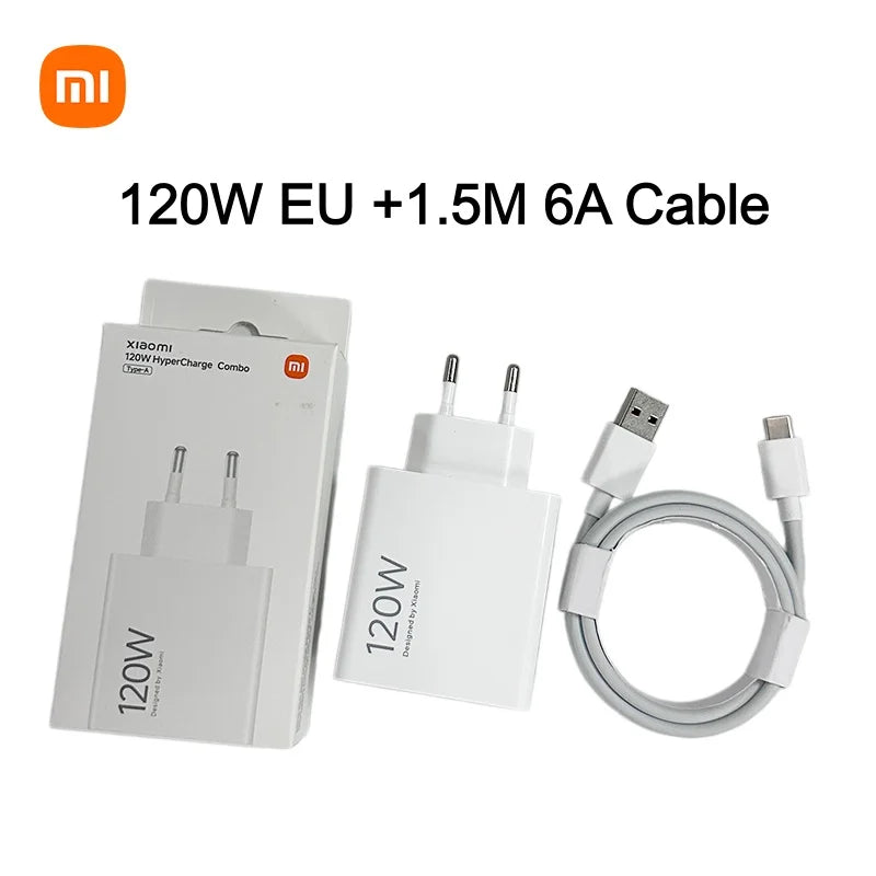 Original Xiaomi 120W Charger Turbo Fast Charge Charger Adapter for Xiaomi 17 15 14 13 Pro Ultra 17T Charger POCO X7 X8 Pro Redmi