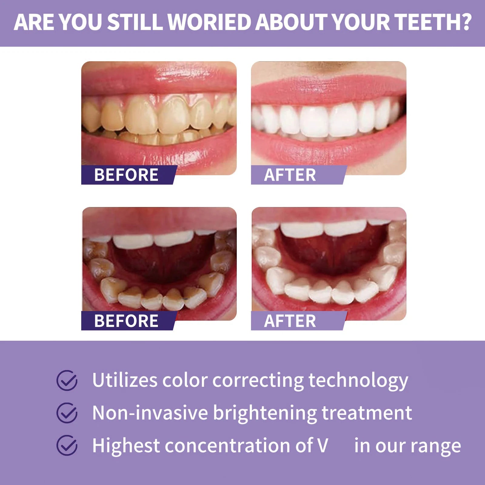 Whitening Toothpaste for Teeth Cleaning Plaque Stains Remover Odor Oral Bad Smell Refreshing Gums Hygiene Purple Toothpaste 30ml