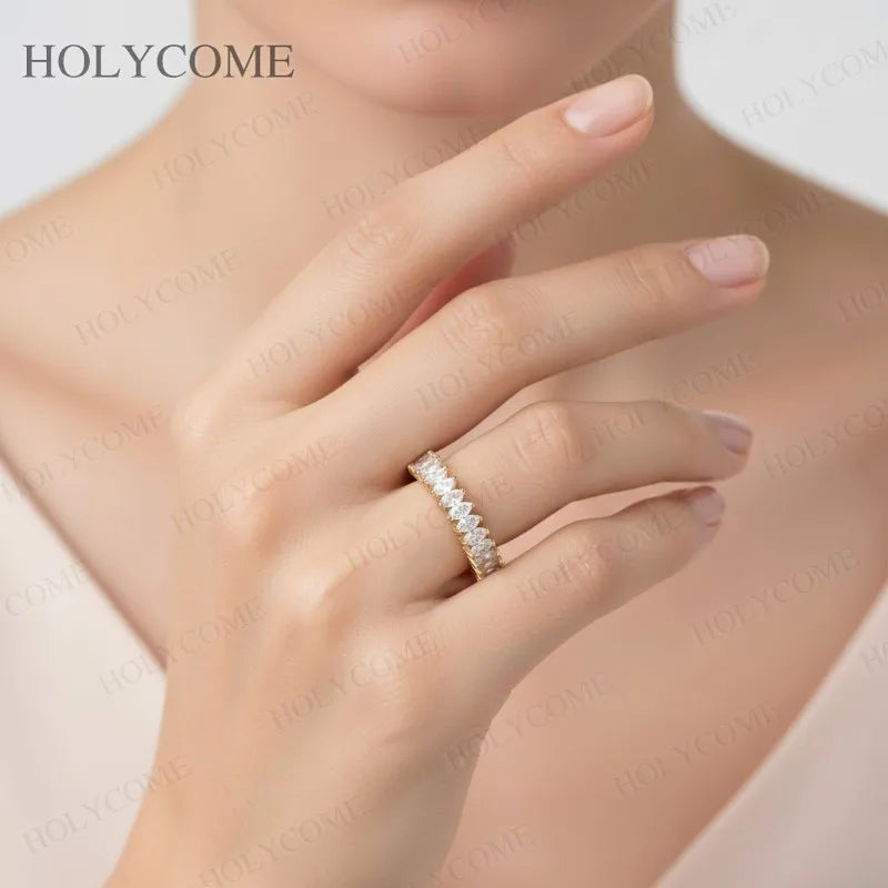 Marquise Cut Custom Moissanite Ring 2x4mm D Color VVS1 Wholesale Price For Ladies Girls Wedding Birthday Party Jewelry Presents