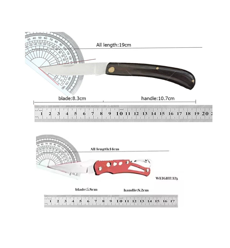 Stainless Steel Folding Fruit Knife Fruit Slicing Pocket Knives Non-slip Handle Household Kitchenl Knife Kitchen Accessories