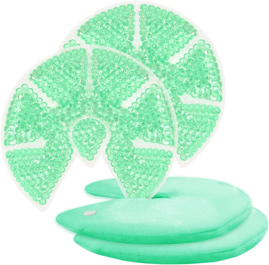 2 Pack Hot/Cold Breast Gel Bead Ice Packs Breast Cooling & Heat Pads Relief for Breastfeeding Nursing Pain Boost Milk Let-Down