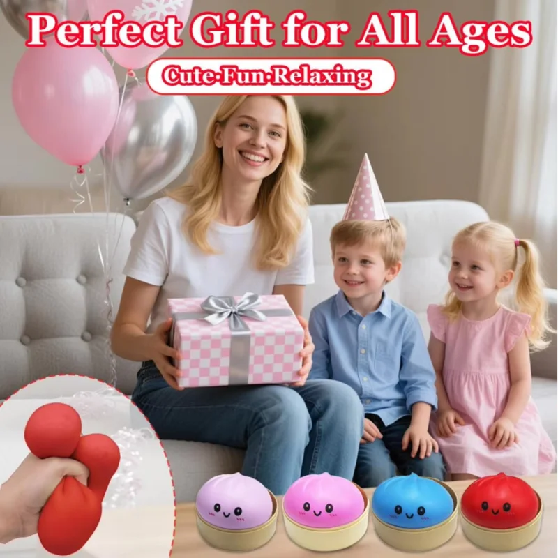 Simulation Colorful Dumpling Squishy Pressure Ball Slow Rebound Soft Pinch Stress Relief Squeeze Toys Gifts for Kids ＆ Adults