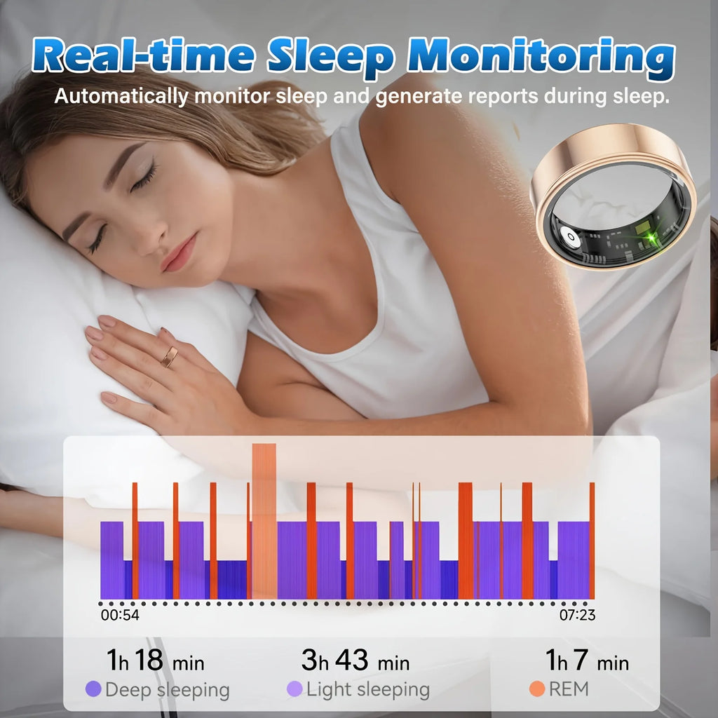 2026 Upgraded Smart Rings for Men Women, Health Monitoring Ring, Fitness Tracker with Sport Mode, Pedometer, Sleep, Step, IP68 Fitness Ring, Outdoor Activity Tracker Ring for Android for IPhone - Gifts for Him/Her