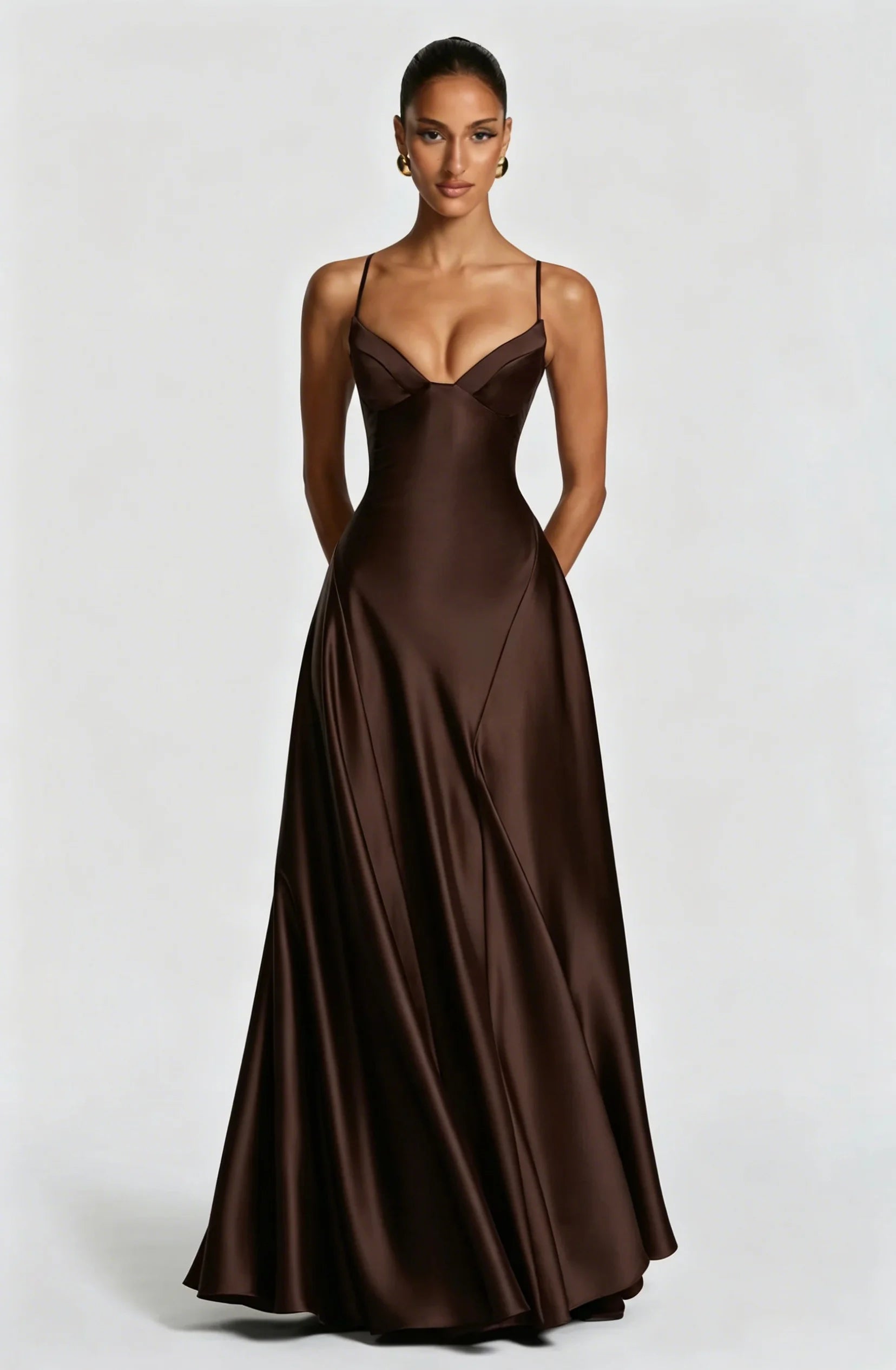 2026 fashion new ins with ladies' style dress thin sling low-cut V-neck slim backless sexy solid color high simple elegant dress