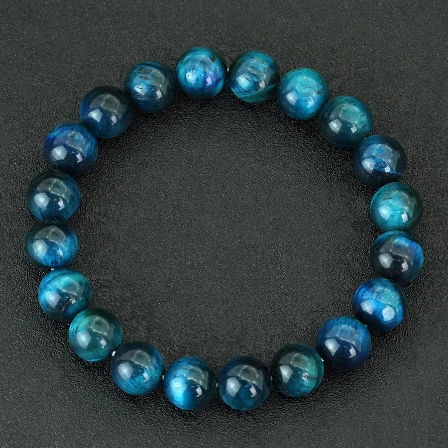 6/8/10/12mm Premium Beaded Bracelet Men Women Natural Blue Tiger Eyes Stone 4 Sizes Elastic Bangles Meditation Healing Jewelry