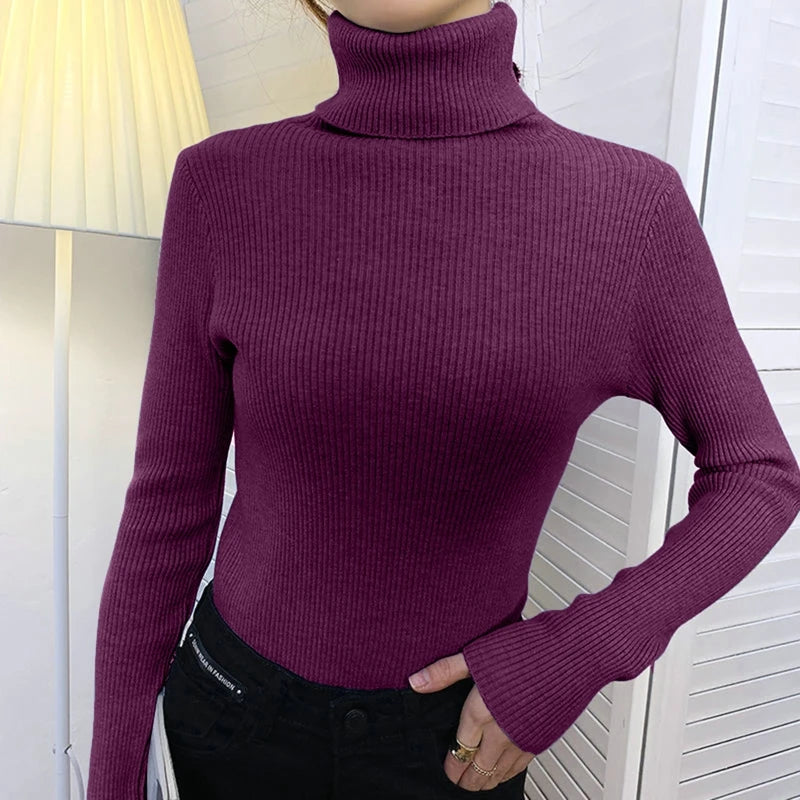 Women Fall Turtleneck Sweater Knitted Soft Pullovers Cashmere Jumpers Basic Soft Sweaters For Women 2026 Autumn Winter