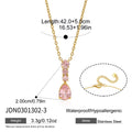 Fashion Exquisite Colorful Heart Zircon Geometric Pendant Necklace For Women 18K Gold Plated Stainless Steel Necklace Jewelry