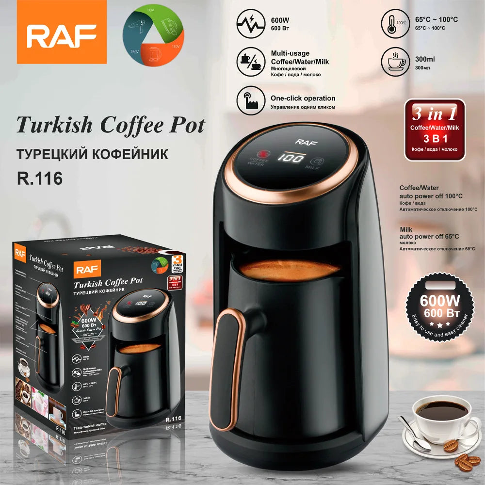 Automatic Turkish Coffee Machine Cordless Electric Pot Portable Travel 600W Coffee Maker 220V 66
