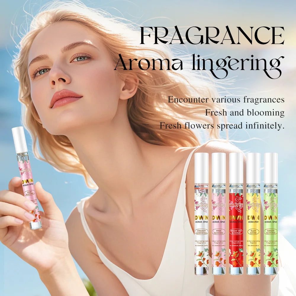 5pcs Flowers Perfume Gift Set Elegant Charm Fragrance Spray Long-Lasting for Women Men Romantic Pheromone 10ml