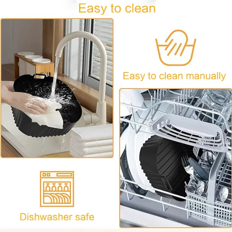 Air Fryer Accessories for COSORI 6,4L,Cecotec 5,5L 6L,Ninja 180 Square Silicone Air Fryer Mold/Grill Rack/Air Fryer Utensils