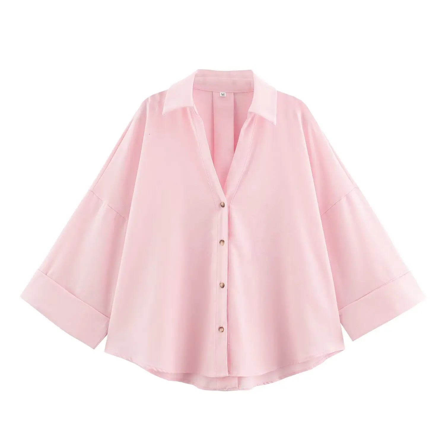 KONDALA Minimalist Casual Loose Shirt Women New 2026 Trendy Commute Wide Sleeves Shirt Spring Summer Fashion Holidays Lady Shirt