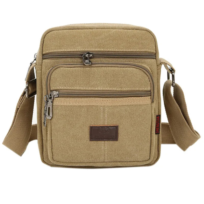 Men's Shoulder Bag Business Leisure Large Capacity Portable Handbag Zipper Multi Layer Waterproof Summer Male's Crossbody Bags