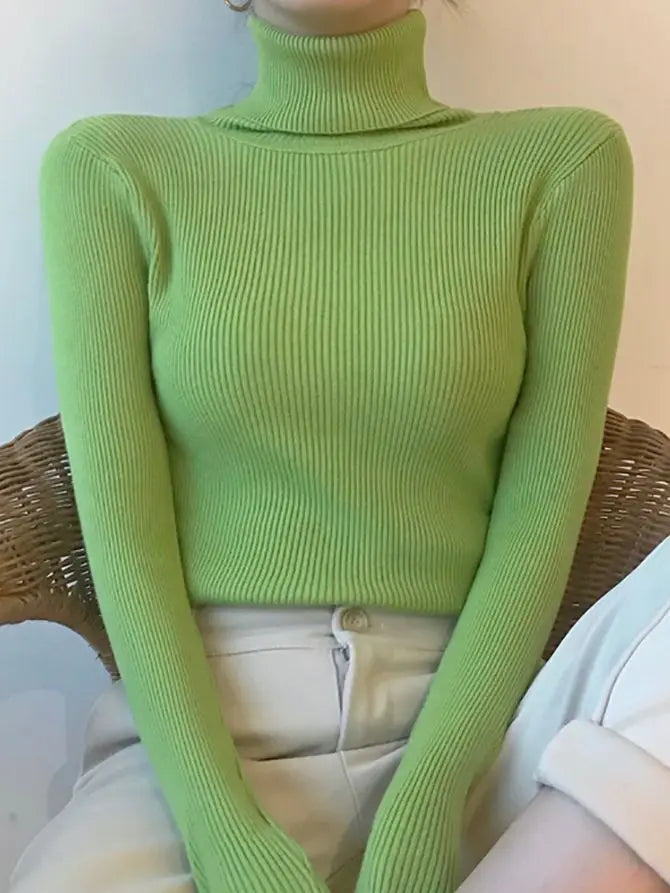 Women Fall Turtleneck Sweater Knitted Soft Pullovers Cashmere Jumpers Basic Soft Sweaters For Women 2026 Autumn Winter
