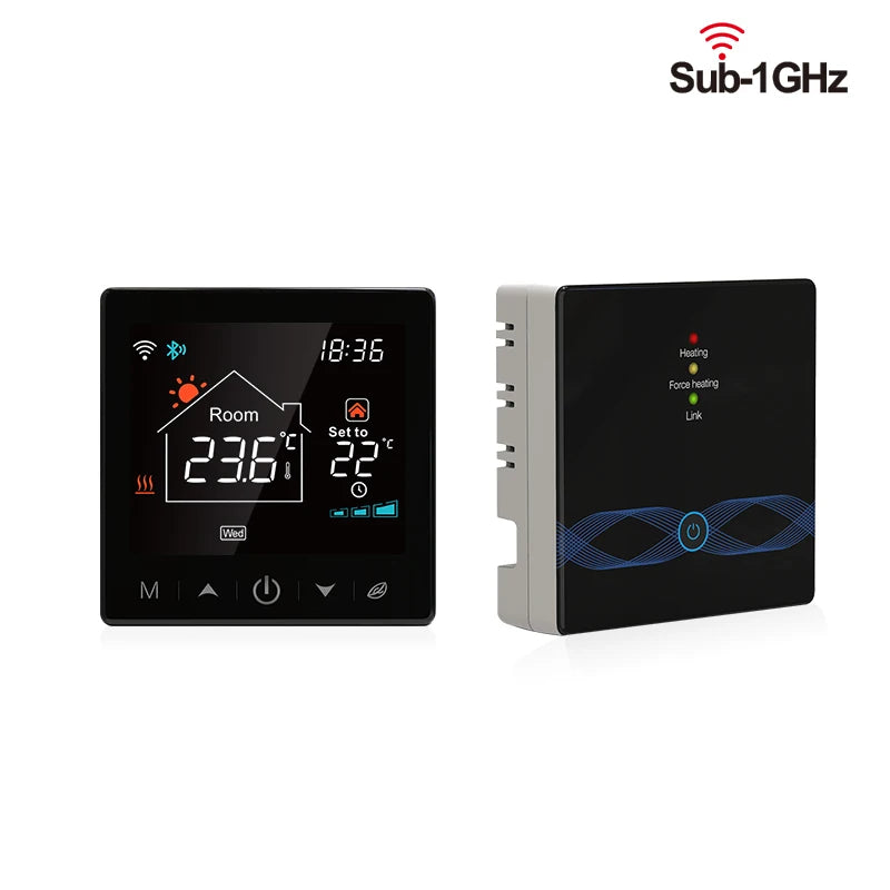 WiFi Tuya Wireless Thermostat for Gas Boiler RF433 Floor Heating Smart Home Temperature Controller&Receiver Alexa Google Alice