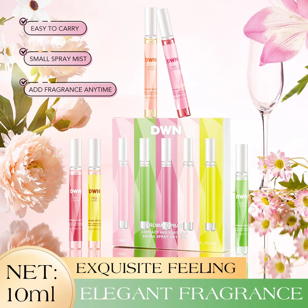 5/1pcs Flowers Perfume Set strong Fresh Sweet Body Fragrance for Dating Flirting Daily Use Romantic Valentine's Day Gift 10ml