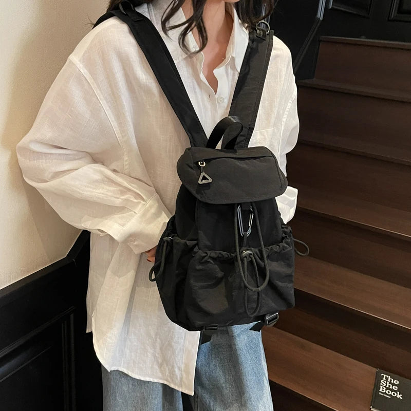 LEFTSIDE Women's Small Soft Cloth Backpacks 2025 New in Fashion Summer New Backpack Girls School Bag Cute Green Back Pack