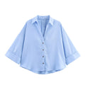 KONDALA Minimalist Casual Loose Shirt Women New 2026 Trendy Commute Wide Sleeves Shirt Spring Summer Fashion Holidays Lady Shirt