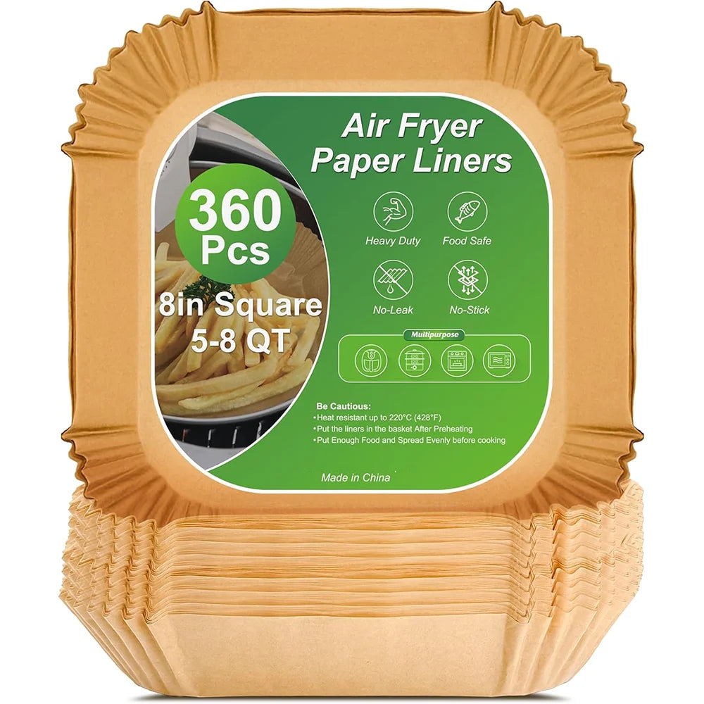 Hot Air Fryer Cooking Parchment Paper Square 360 Pieces 20-24cm ,4.5-8 L for Air Fryer Airfryer Accessories 66