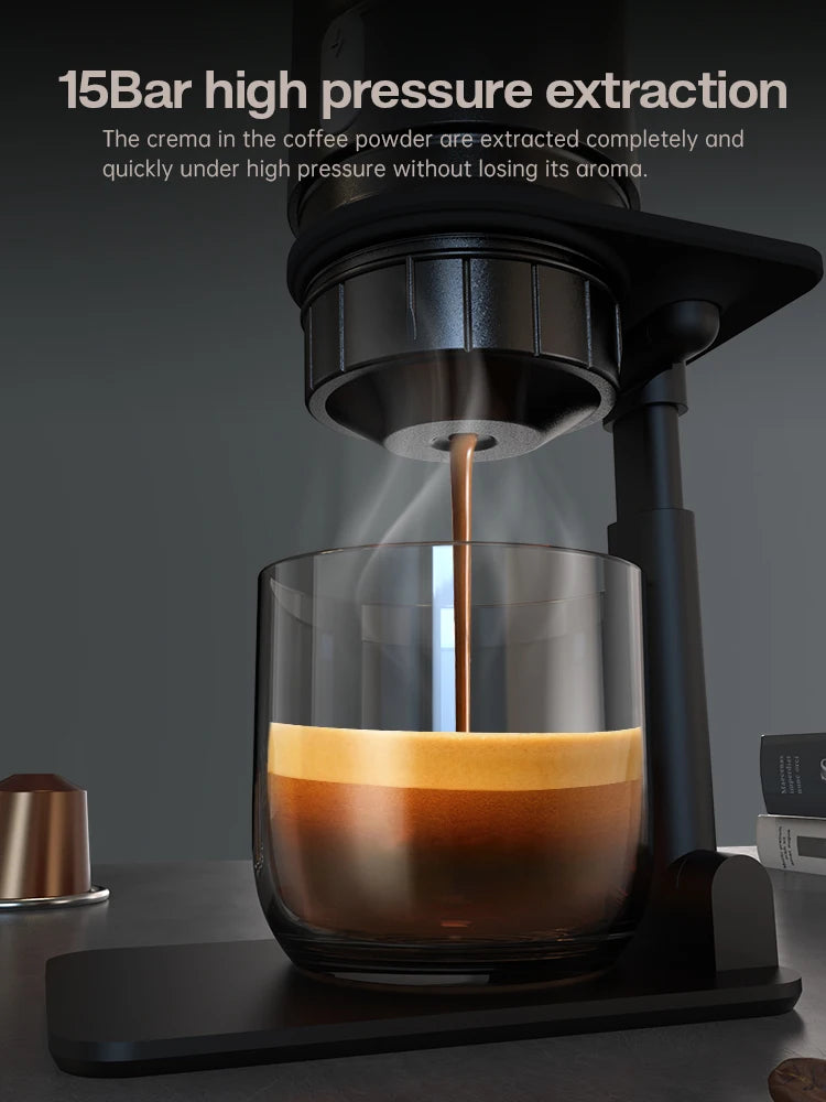 HiBREW Portable Coffee Machine for Car & Home,DC12V  Expresso Coffee Maker Fit Nexpresso Dolce  Pod Capsule  Coffee Powder H4A