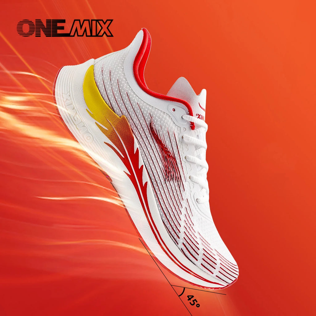 Onemix New Men Marathon Running Shoes for Women Breathable Lightweight Sneakers Lace Up Athletic Shoes Comfortable Light Soft
