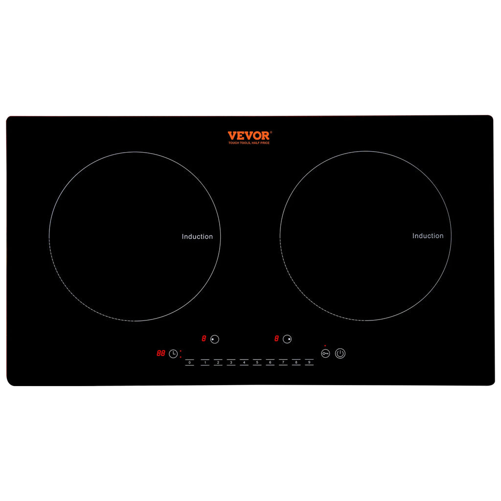 SucceBuy 2 Burners Electric Induction Cooktop Stove Hob Built-in Burner Cooker Sensor Touch Control Magnetic Cooker Hot Plate