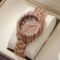 Fashion Women Watches Casual Wooden Pattern Plastic Band Quartz Watch Relogios Feminino（Without Box）