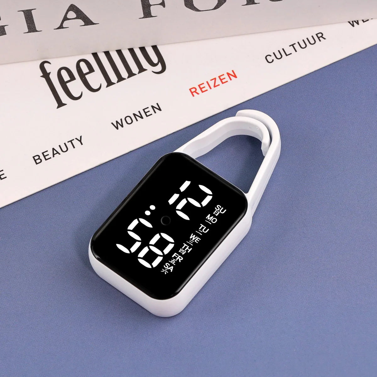 New block LED electronic watch for high school students, digital luminous weekly pocket watch