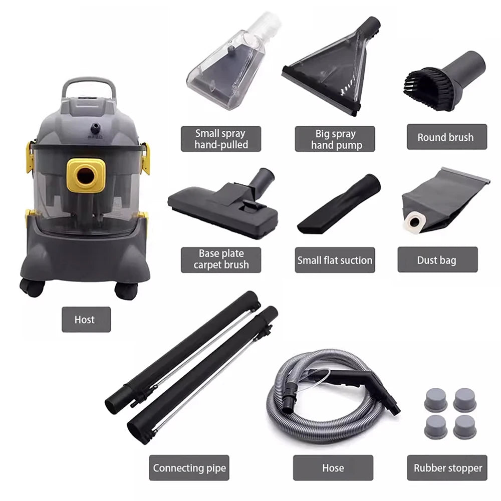 1400W Spray Extraction Carpet Cleaner Wet Dry Vacuum Cleaner For Car Seat Sofa Upholstery Deep Cleaning Machine