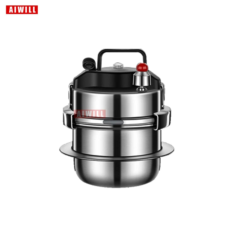 AIWILL 2L/6L/8L 3Gear Pressure Cooker 304 Stainless Steel Multifunctional Pressure-Limited Explosion-proof Quickly Cooking