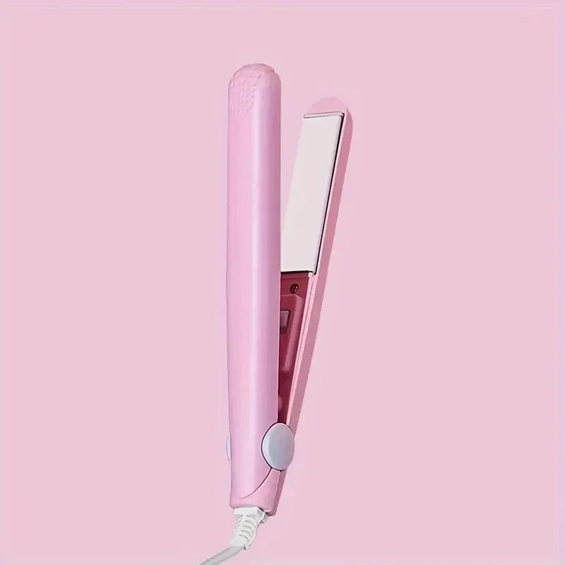 2-in-1 Mini Hair Straightener Curler,Fast Heating with CN Flat Plug for Bangs