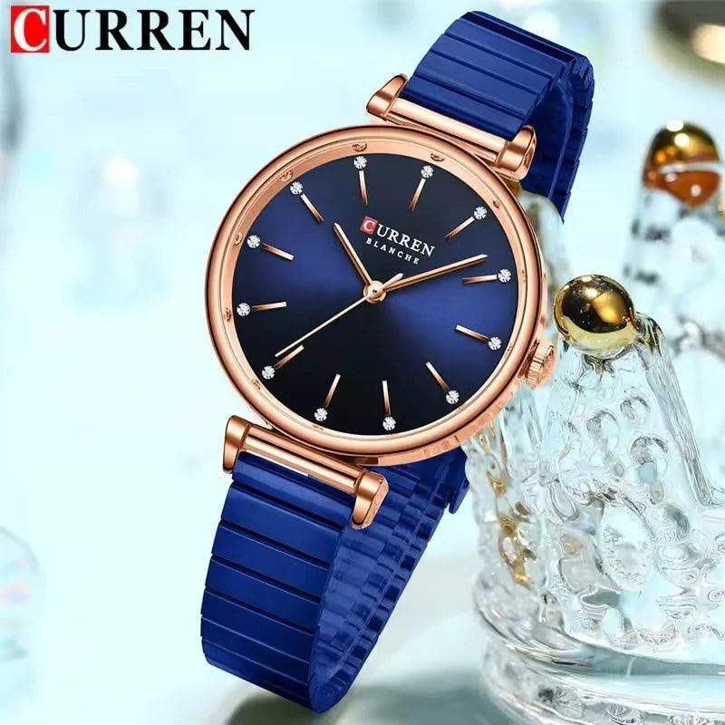 CURREN 9081 Advanced Elegant Women's Quartz Watch Waterproof Stainless Steel Strap Business Women's Watch relojes de mujer