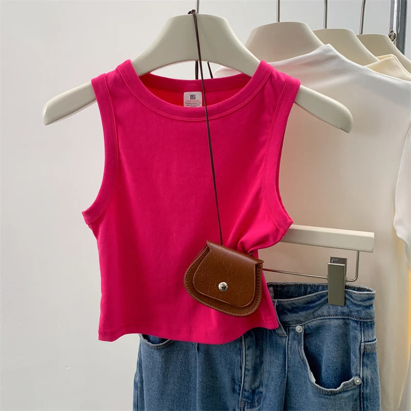 2026 Tank Top for Women Ribbed Down Sleeveless Blouse Solid Color Casual Women's Teens Trendy Basic Summer Tops
