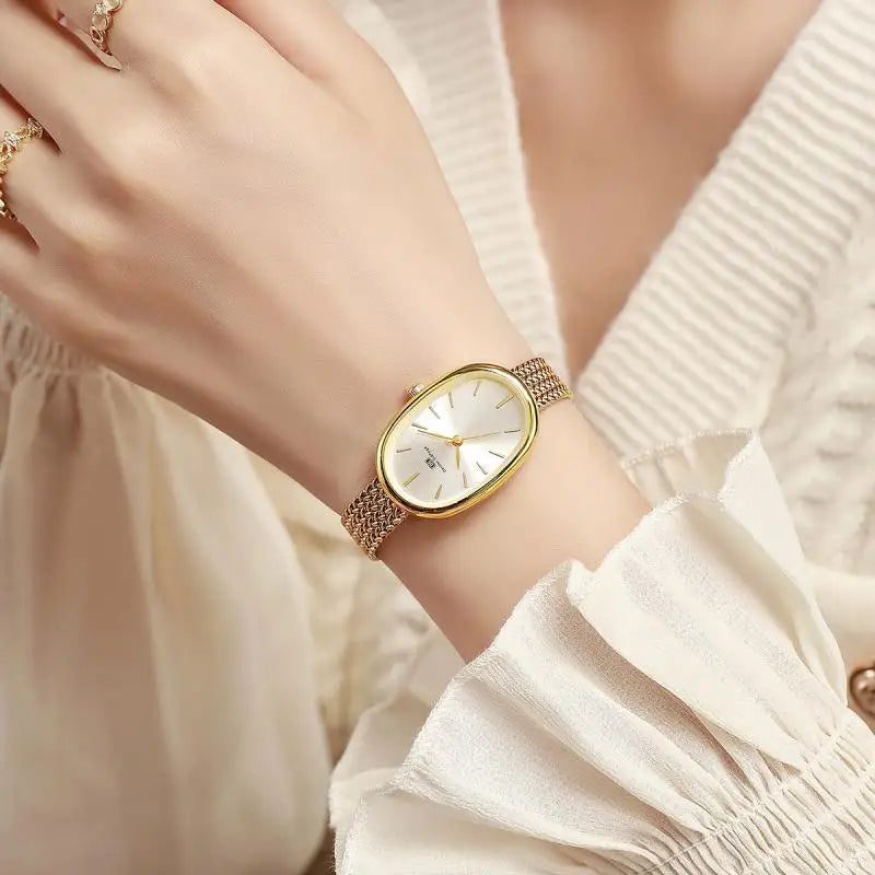 Cross border watches, niche, luxury, high-end, oval oval shaped dial with dotted diamonds, fashionable hot selling watches