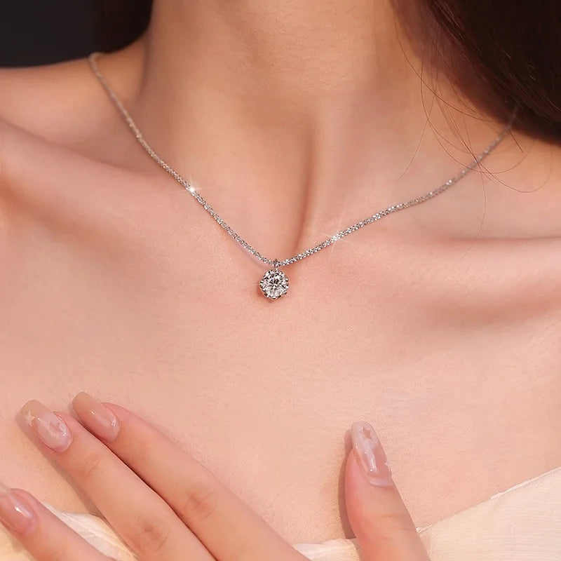 Andara Luxury 925 Sterling Silver AAAAA Zircon Pendant Necklace Fashion Italian Silver Necklace Women Jewelry