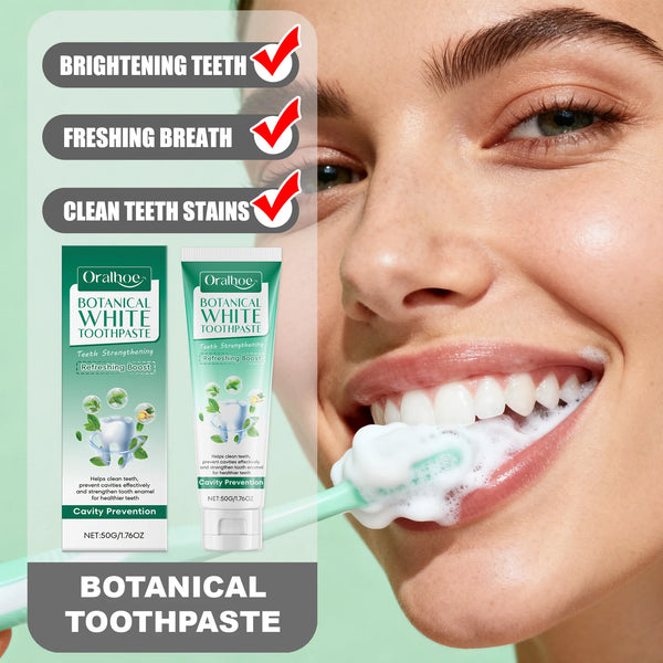 Botanical Toothpaste Contains Plant-Based Active Deeply Clean Teeth Stains Prevent Cavities Long-Lasting Fresh Breath