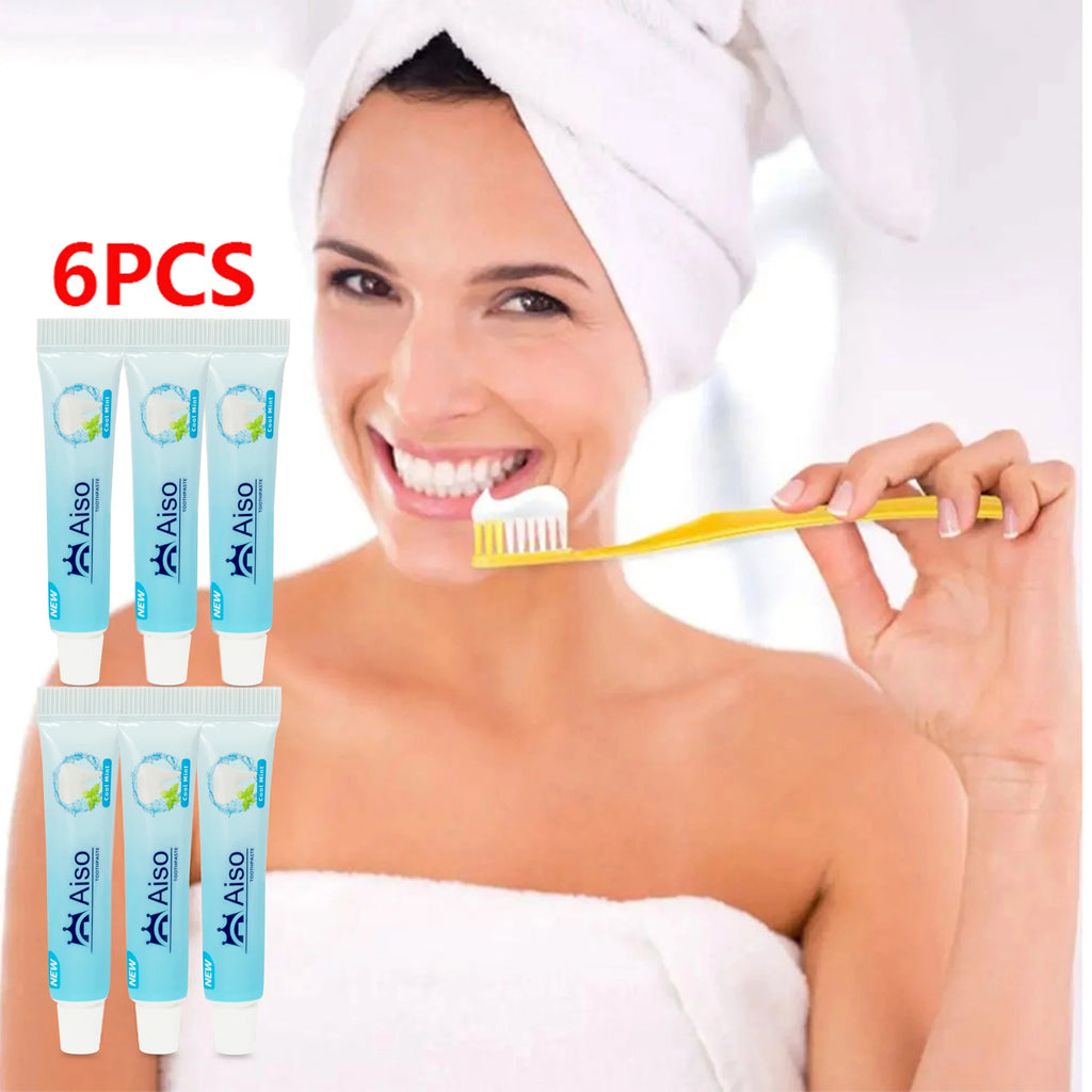 [6pcs portable travel toothpaste] Vitality mint flavor, portable travel toothpaste, deep cleaning, fresh breath (5g) - 6 pieces