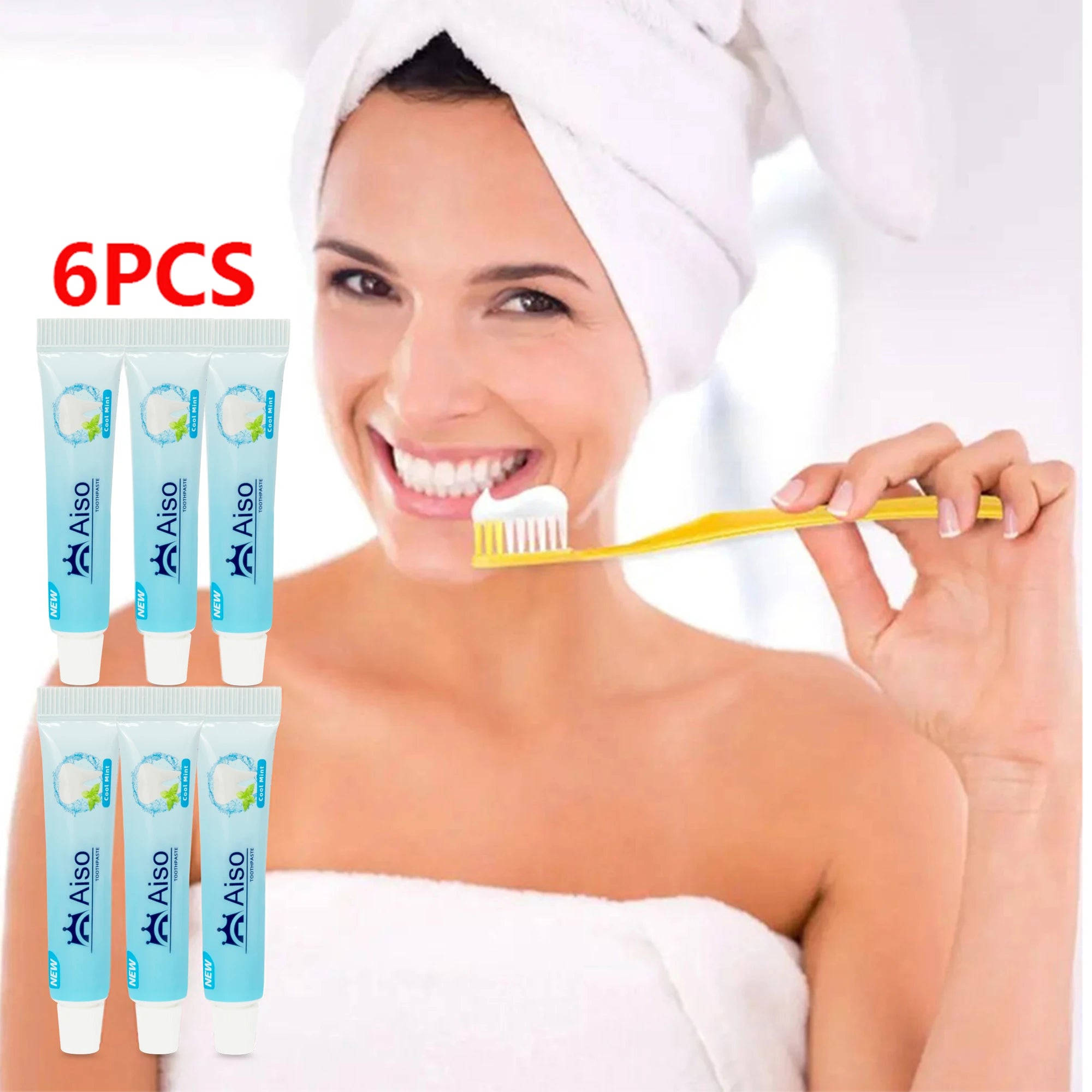 [6pcs portable travel toothpaste] Vitality mint flavor, portable travel toothpaste, deep cleaning, fresh breath (5g) - 6 pieces