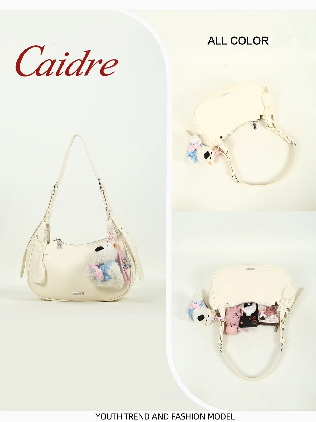 Caidre Korean Style Hobo Bag Small Dog Crossbody Underarm Bag Women's Birthday Gift Commuter Diagonal Large Bag