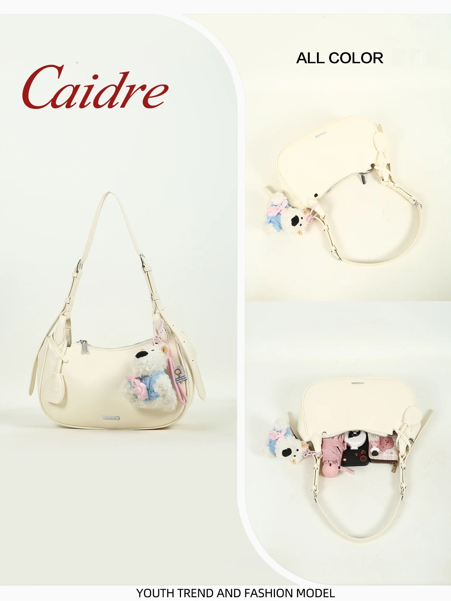 Caidre Korean Style Hobo Bag Small Dog Crossbody Underarm Bag Women's Birthday Gift Commuter Diagonal Large Bag