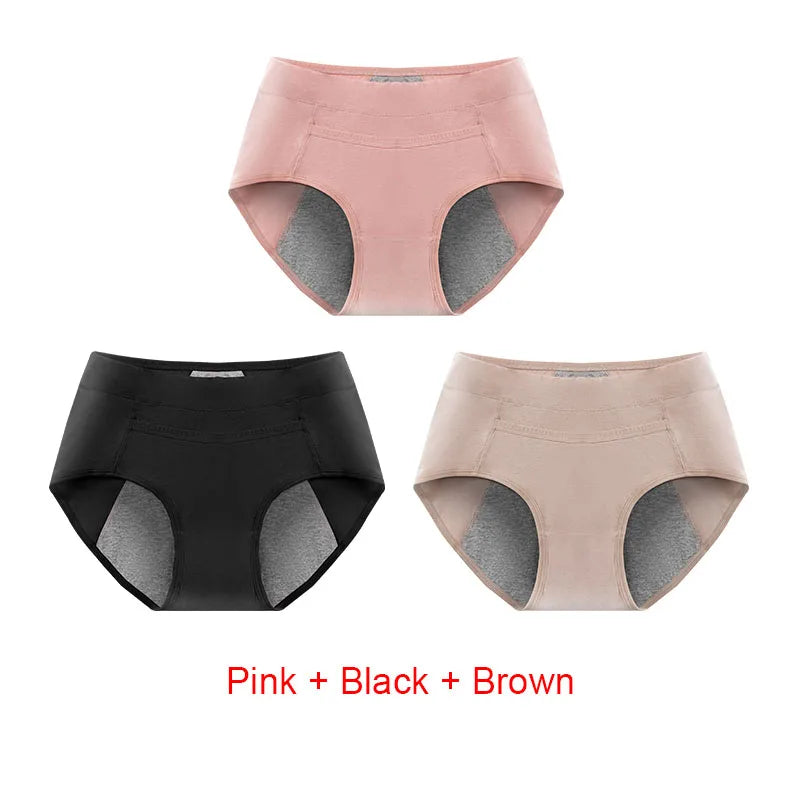 Women's Panties UnderwearLeakproofBreathable Briefs MenstrualPants PlusSizeWaterproof Mid Waist Organic Cotton Protective Briefs