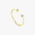 Real 925 Sterling Silver Minimalist Zircon Geometric Opening Rings for Women Trendy Fine Jewelry Adjustable Accessories